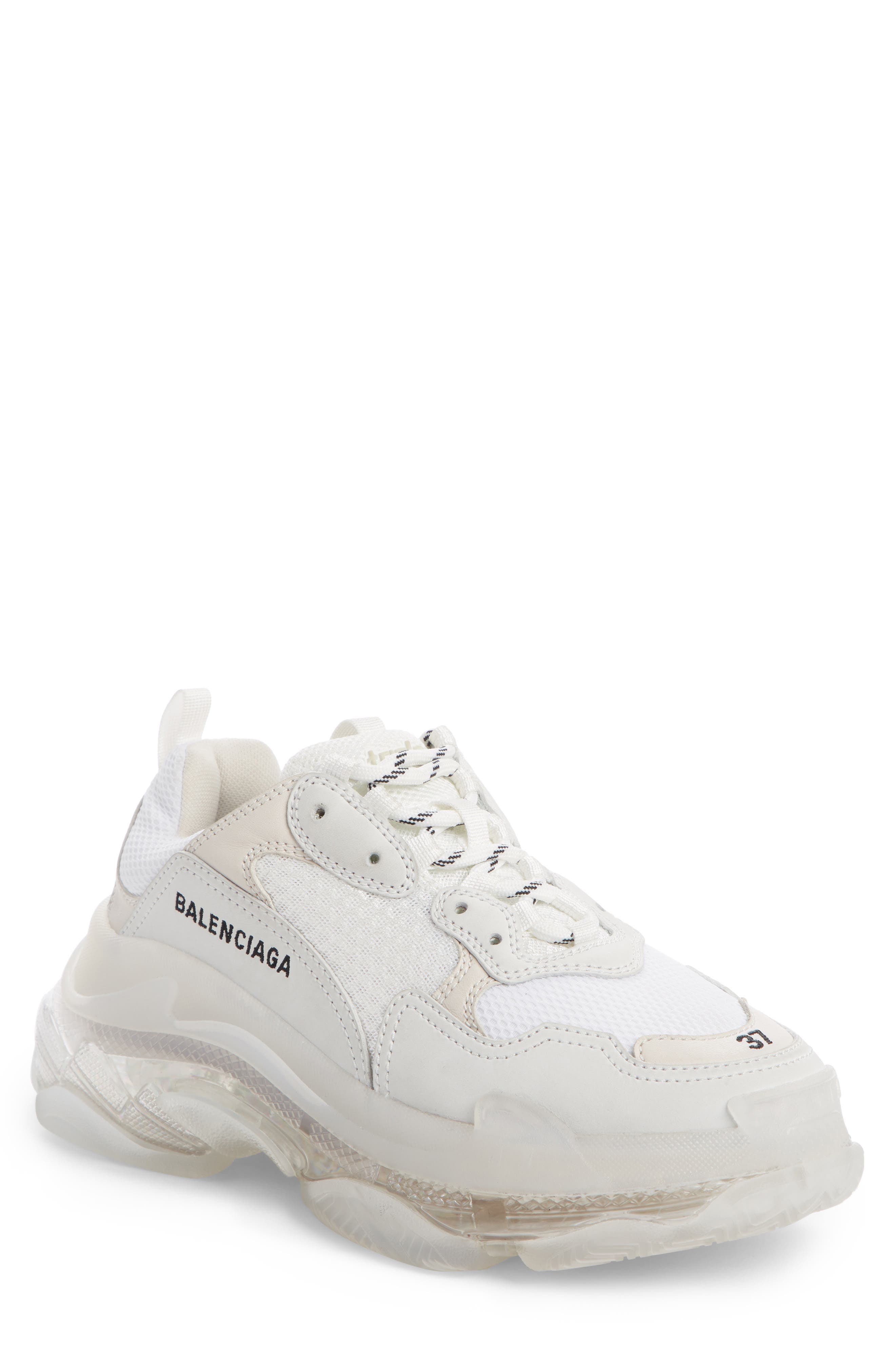 Black Triple S Leather and Mesh Sneakers Balenciaga MR